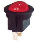 Перемикач клавішний КП - 16и 10А/220В красный в черном корпусе Ø16mm KSD1 (505433)