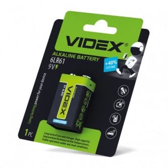 Батарейка VIDEX Alkaline 9V Зеленая (6LR61)