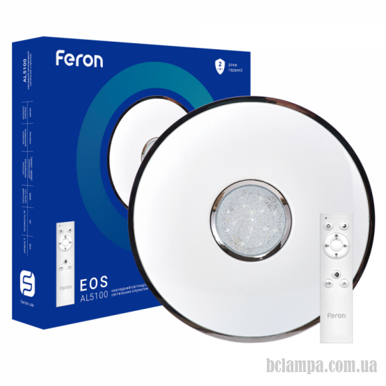 Светильник потолочный FERON LED  60W 2700K-6400К 4900Lm RGB круг 500*85мм EOS (AL5100)