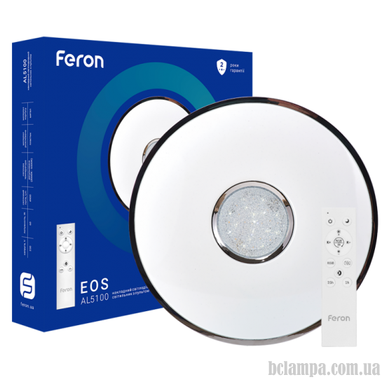 Светильник потолочный FERON LED  36W 2700K-6400К 2880Lm RGB круг 400*80мм EOS (AL5100)