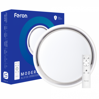 Светильник потолочный FERON LED  60W 2700K-4000К 4900Lm круг 460*100мм MODERN (AL5120)