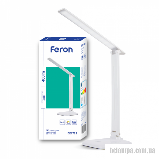 Светильник настольный FERON LED DE1725 9W белый, регулирование