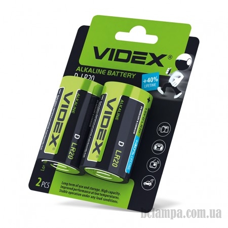 Батарейка VIDEX Alkaline D (LR20)