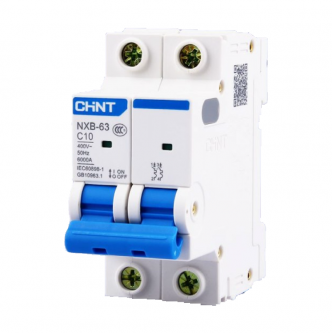 Автоматичний вимикач CHINT NXB-63 2P, С10 (814091)