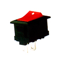 Перемикач клавішний КП -  3  3А/220W 2Р 0 -1  чорний/червона 15*10,5/13,5*9мм KSD5-101 (505404к)