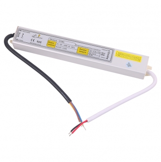 Трансформатор электр. для LED ленты металл ±12V/ 24W (2,0А) IP67 SLIM (01400072/1013398)