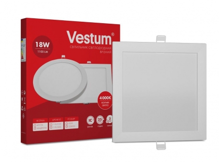 Светильник VESTUM LED 18W 4000K квадратный врезной (VS-5205)