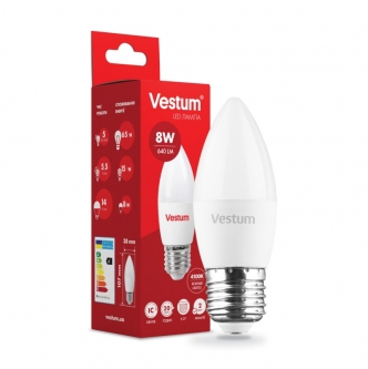 Лампа VESTUM LED  C37  8W Е27 4100K 220V (1-VS-1309) 