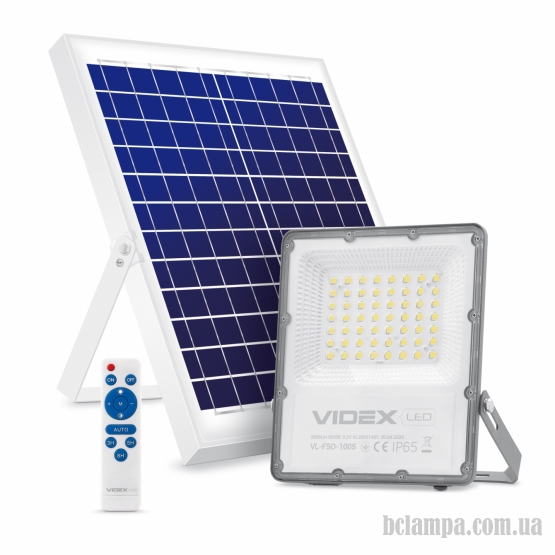 Прожектор автономний VIDEX LED 30W 5000K 3.2V (VL-FSO-1005)
