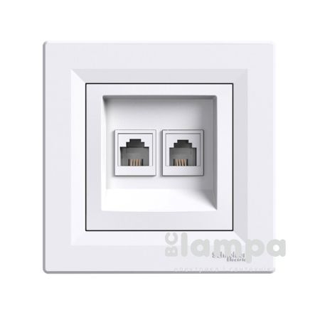 Schneider Electric Asfora біла розетка Tel 2- на (ЕРН4200121)