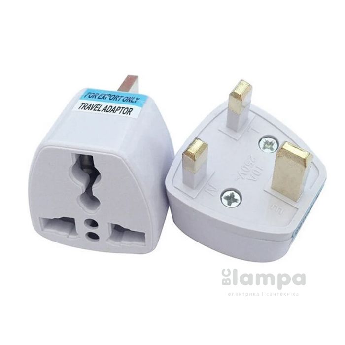 Перехідник англійский білий 16А 250V LEMANSO (LMA079)