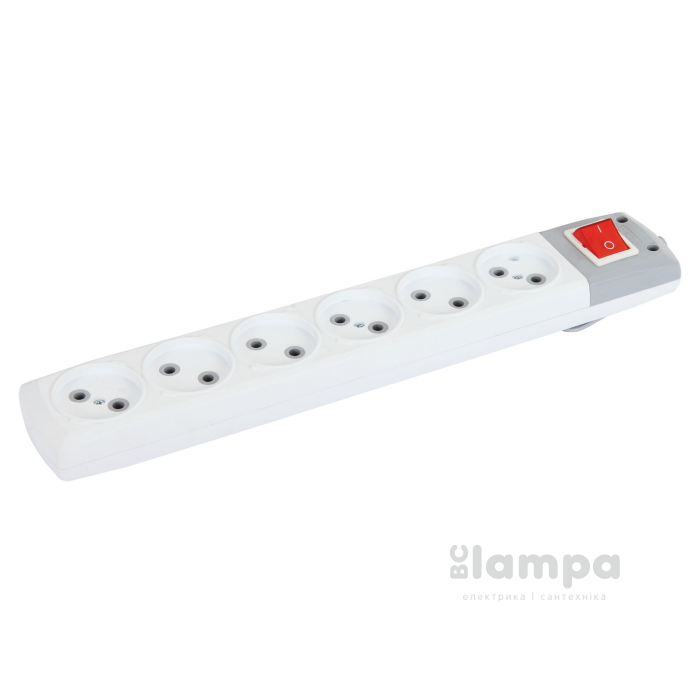 Колодка  6 гн. без з/к+ вимикач DE-PA Yildiz (961000)