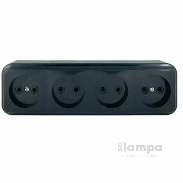 Розетка 4- на без з/к MARSHEL чорна RO16-252