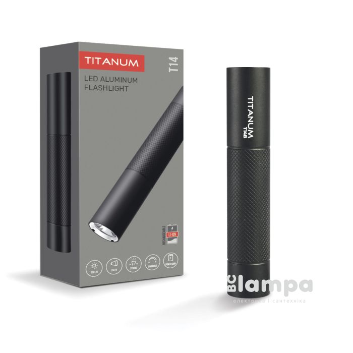 Ліхтарик ручний TITANUM TLF-T14B 300Lm 5000K чорний (27512)