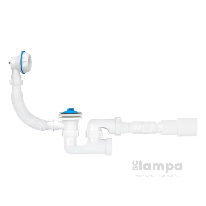 Сифон АНИ (С6255) із ревізією, пластиковим переливом1 1/2 вихід 50мм (CV018476)