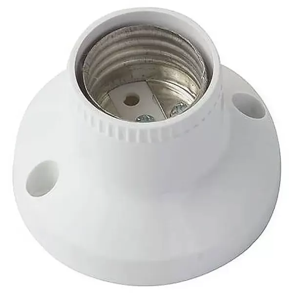 Патрон термопласт білий, полікарбонат E27 прямий DE-PA (11125)