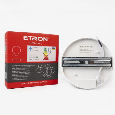 Світильник накладний ETRON LED 10W 5000K circle USD (1-ECP-502-C)