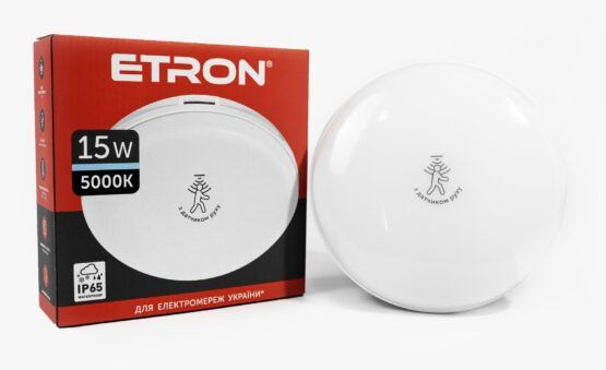 Світильник накладний ETRON LED 15W 5000K circle+sensor USD IP65 (1-ECP-524-CD)