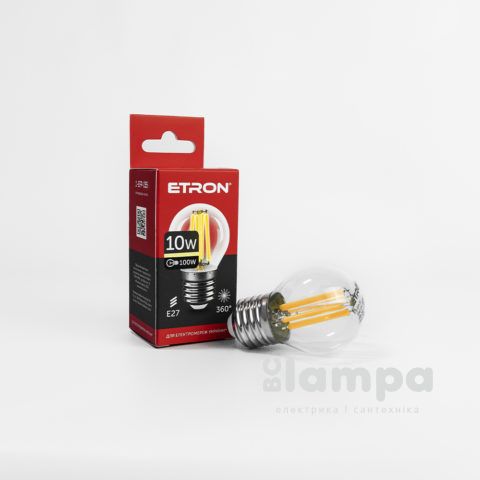 Лампа ETRON LED G45 10W 3000K E27 Filament Power (1-EFP-155)