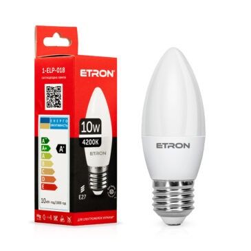 Лампа ETRON LED C37 10W 4200K E27 Light Power (1-ELP-018)