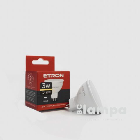 Лампа ETRON LED MR16  3W 3000K GU5.3 Light Power (1-ELP-063)
