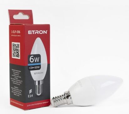 Лампа ETRON LED C37  6W 6500K E14 Light Power (1-ELP-096)