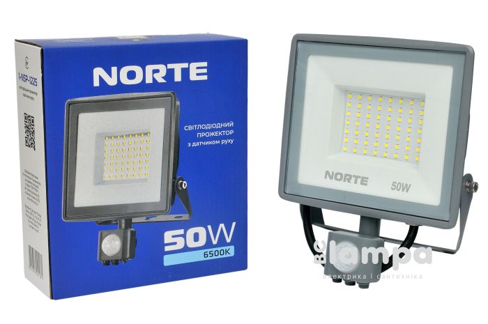 Прожектор ETRON NORTE LED  50W 6500K з датчиком руху (1-NSP-1225)