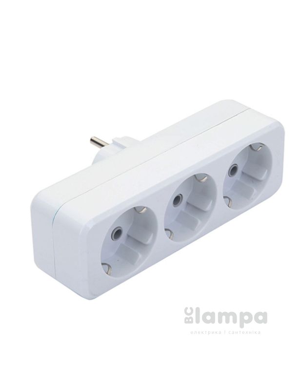 Тройник с з/к вертикальный белый DE-PA (10011)