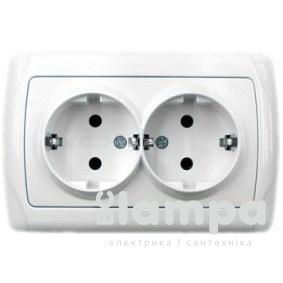 Розетка белая 2-я с з/к VIKO CARMEN (90561056)
