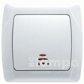 Выключатель белый 1 кл. с подсветкой VIKO CARMEN (90561019)