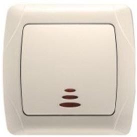 Выключатель крем 1 кл. с подсветкой VIKO CARMEN (90562019)