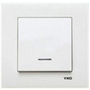 Вмикач Білий 1- кл. з "☼" ( підсвіткою) Karre VIKO (90960019)