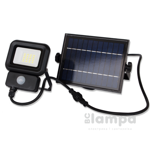 Прожектор LEBRON LED  10W LF-10 Solar LI-lon 3.7V/2,6Ah IP65 датчик руху (17-16-10)