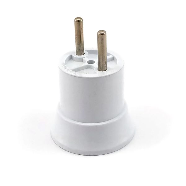 Патрон E27 с вилкой прямой белый (DE-PA 11121)