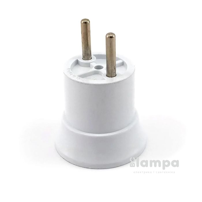 Патрон E27 с вилкой прямой белый (DE-PA 11121) 992674