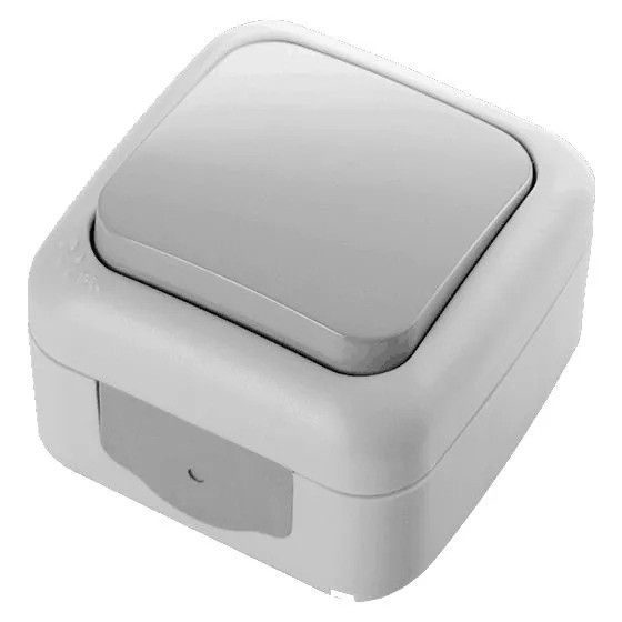 VIKO выключатель 1 кл PALMIYE сірий накладной влагозащищенный (90555501)