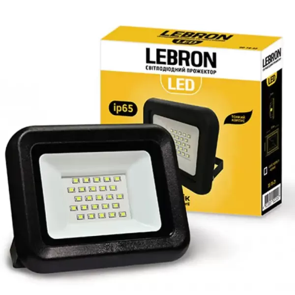 Прожектор LEBRON LED  30W 6500K IP65 2400Lm 230V датчик руху (17-12-30)