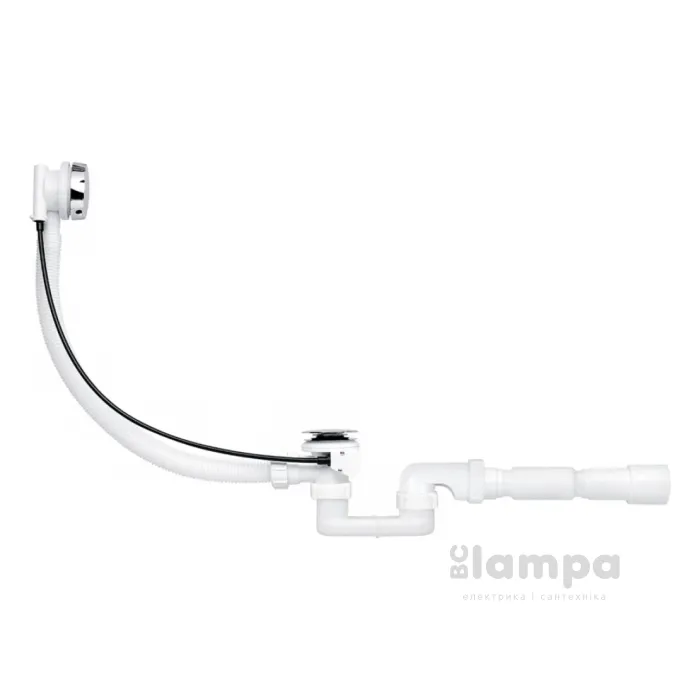 Сифон АНИ (EM601PLEU) перелив напівавтомат з плоским сифоном, з гнучкою трубою (CV023055)