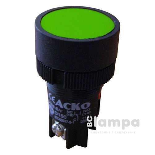 Кнопка АСКО XB2-EH135 "Старт" зеленая с фиксацией "NO+NC" (A0140010041)