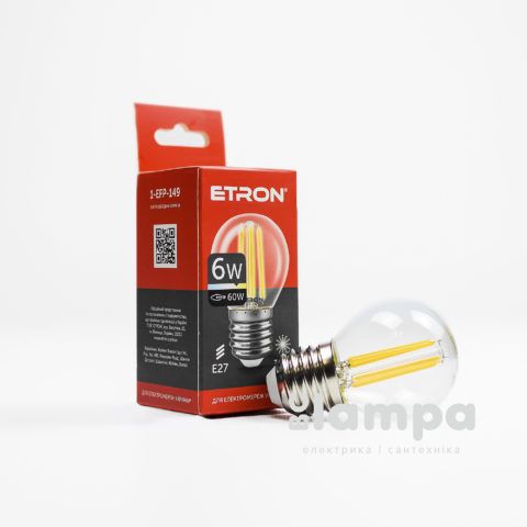 Лампа ETRON LED G45  6W 3000K E27 Filament Power (1-EFP-149)