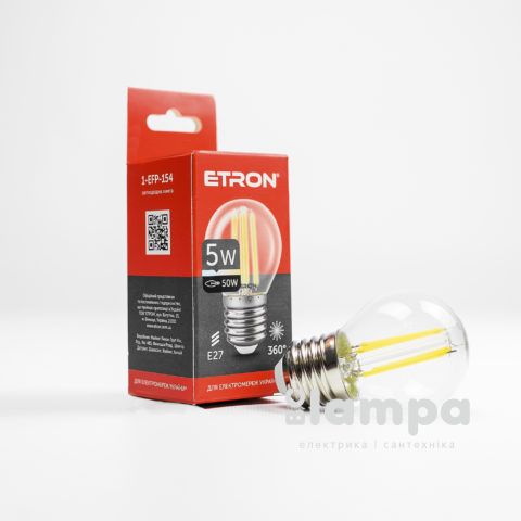 Лампа ETRON LED G45  5W 4200K E27 Filament Power (1-EFP-154)