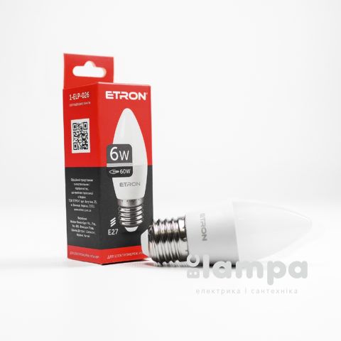 Лампа ETRON LED C37  6W 4200K E27 Light Power (1-ELP-026)