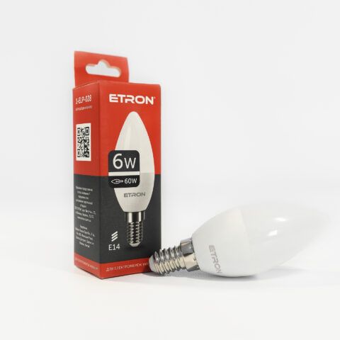 Лампа ETRON LED C37  6W 4200K E14 Light Power (1-ELP-028)