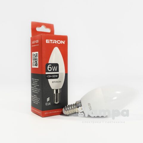 Лампа ETRON LED C37  6W 4200K E14 Light Power (1-ELP-028)