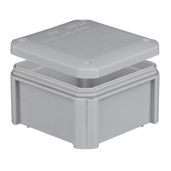 Розподільна коробка зовнішня  85*85*40мм IP55 з суцільними стінк UNIKA PLANK IB403 сіра (PLK4030850)