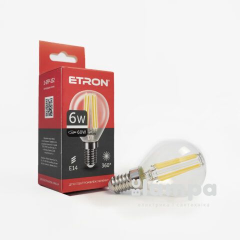 Лампа ETRON LED G45  6W 4200K E14 Filament Power (1-EFP-152)
