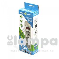 Мережний фiльтр живлення MAXXTRO 4.5m 3 розетки сірий 0.5mm²  (SPM3-G-15G)