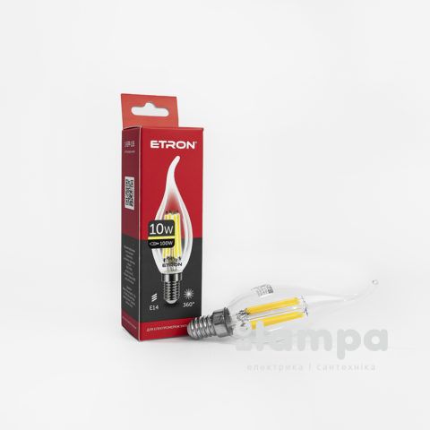 Лампа ETRON LED C37 10W 3000K E14 Filament Power tailed (1-EFP-135)