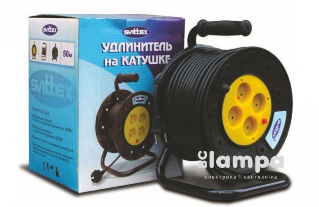 Подовжувач на котушці 50 м ПВС 3*1,5mm²  Svittex