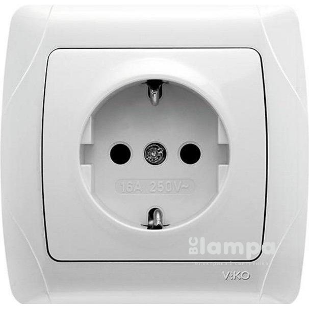 Розетка белая 1-я с з/к VIKO CARMEN (90561008)
